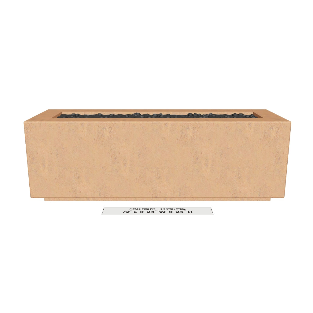 Pismo Fire Pit Corten Steel 3D model – 72 in x 24 in x 24 in tall