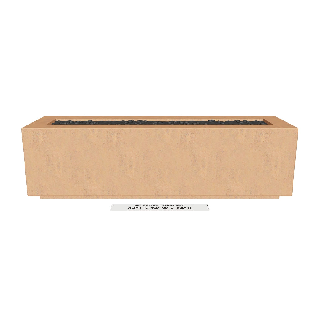 Pismo Fire Pit Corten Steel 3D model – 84 in x 24 in x 24 in tall