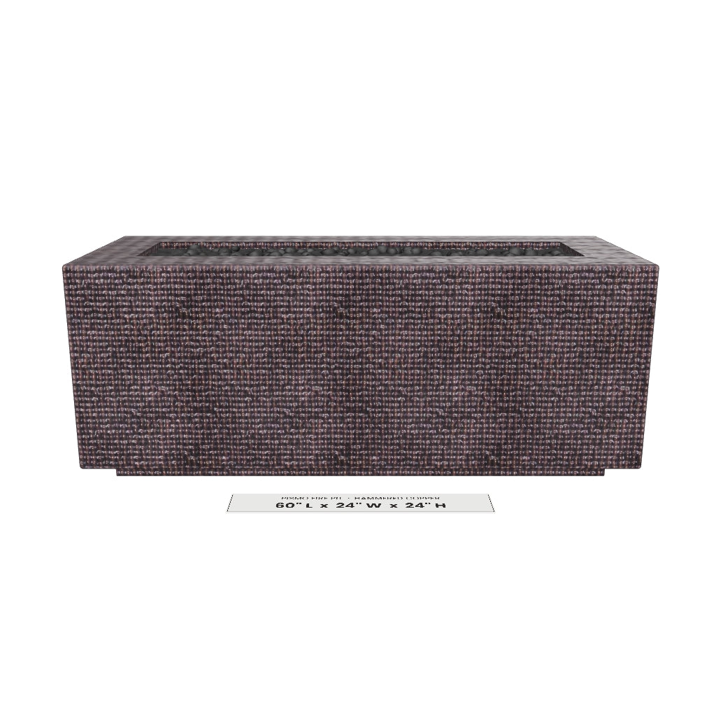 Pismo Fire Pit Hammered Copper 3D model – 60 in x 24 in x 24 in tall