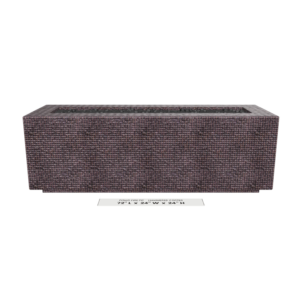 Pismo Fire Pit Hammered Copper 3D model – 72 in x 24 in x 24 in tall