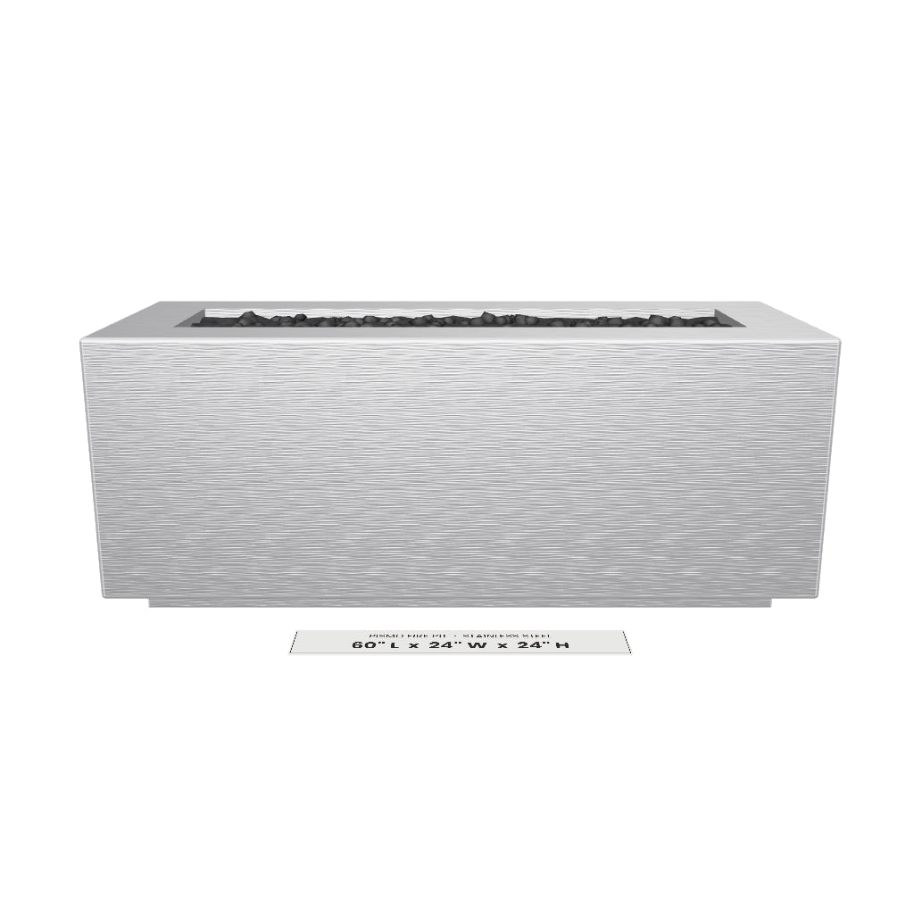 Pismo Fire Pit Stainless Steel 3D model – 60 in x 24 in x 24 in tall