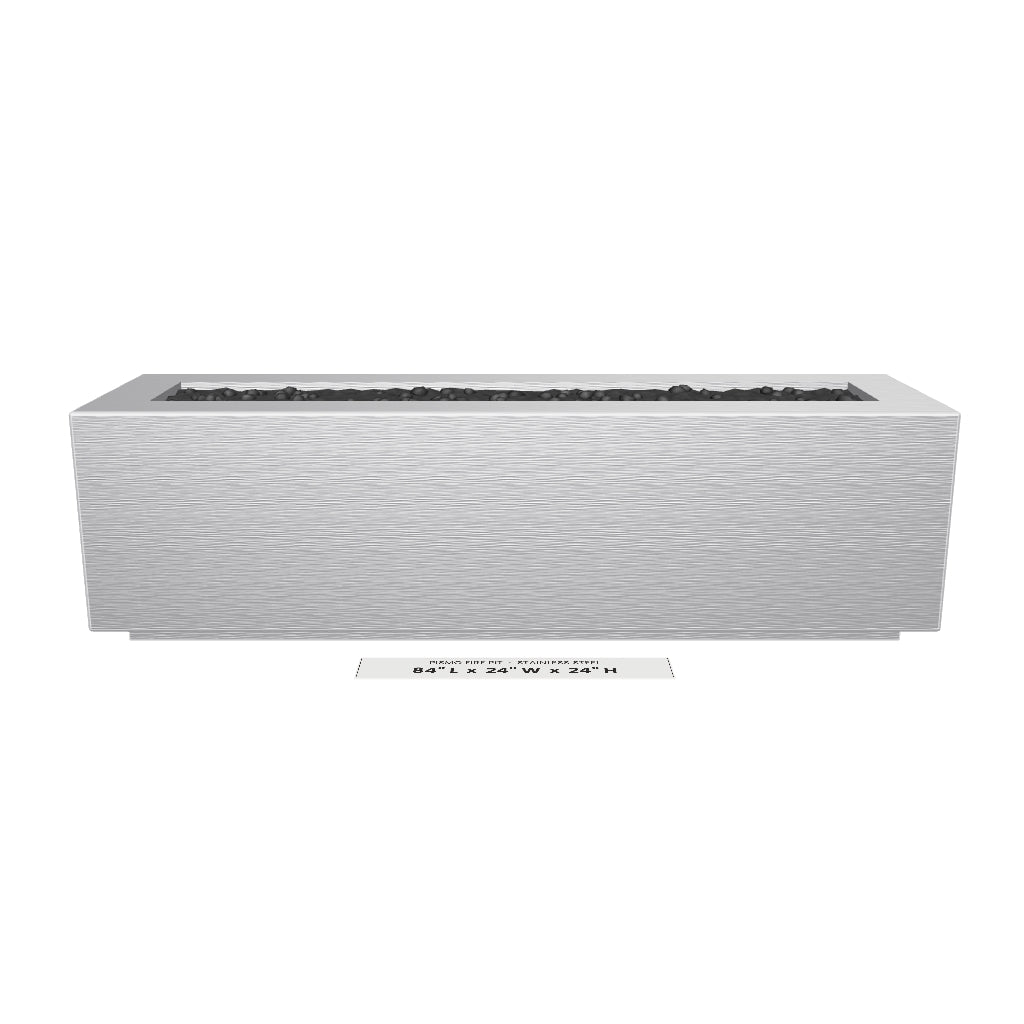 Pismo Fire Pit Stainless Steel 3D model – 84 in x 24 in x 24 in tall
