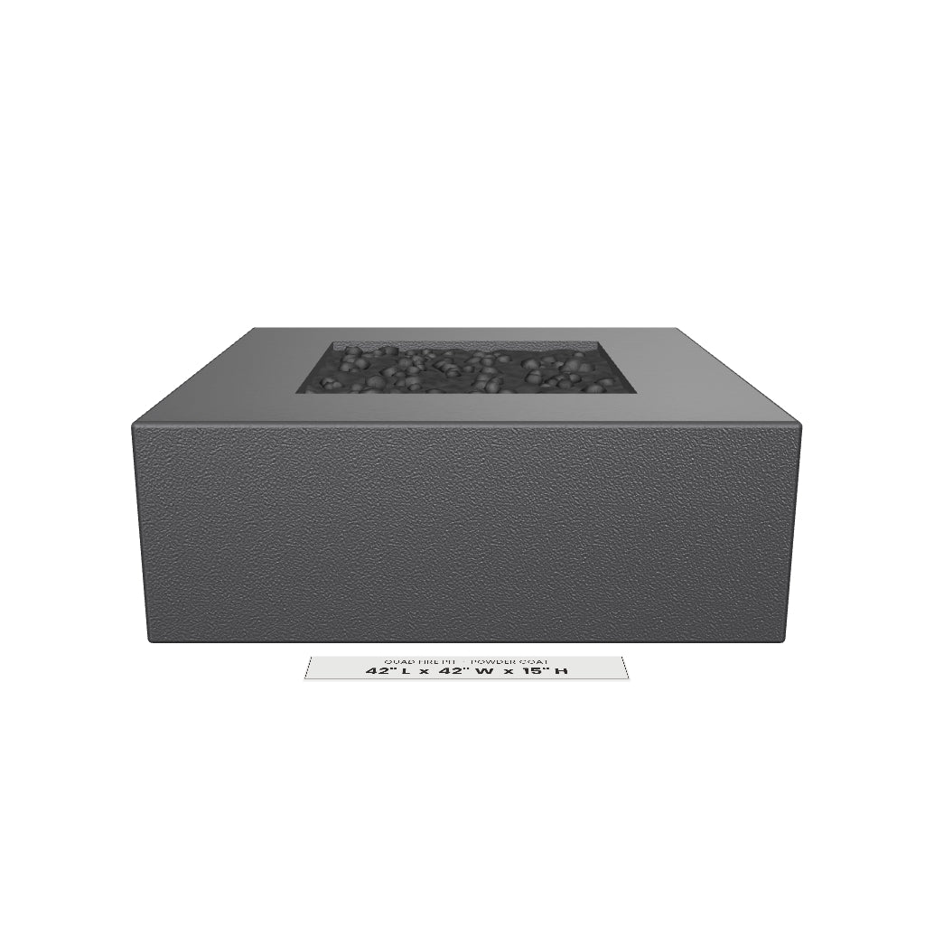 Quad Fire Pit Powder Coat 3D model – 42 in x 42 in x 15 in tall