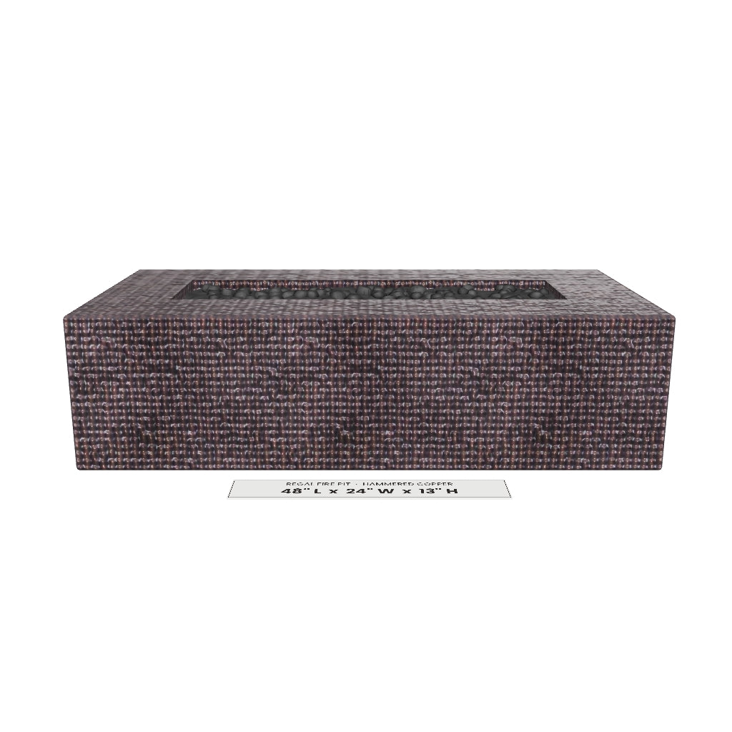 Regal Fire Pit Hammered Copper 3D model – 48 in x 24 in x 13 in tall