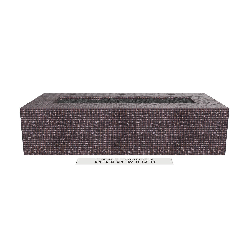 Regal Fire Pit Hammered Copper 3D model – 54 in x 24 in x 13 in tall