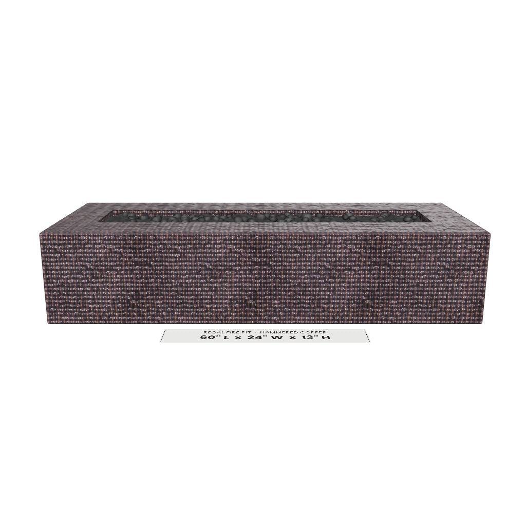 Regal Fire Pit Hammered Copper 3D model – 60 in x 24 in x 13 in tall