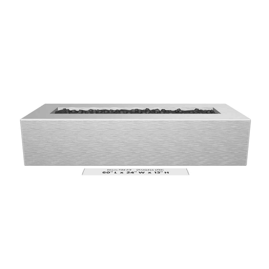 Regal Fire Pit Stainless Steel 3D model – 60 in x 24 in x 13 in tall