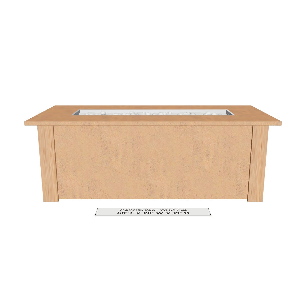 Salinas Fire Table Corten Steel 3D model – 60" x 28" x 21"