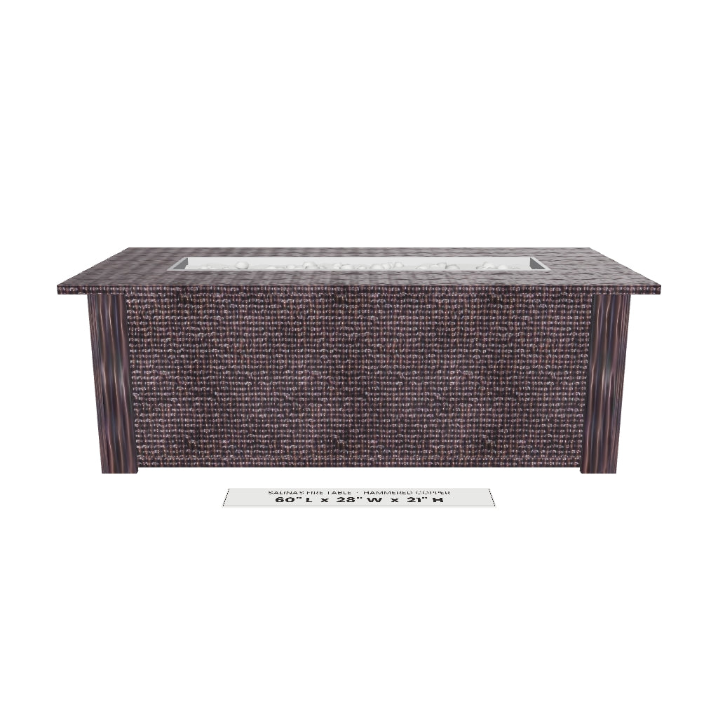 Salinas Fire Table Hammered Copper 3D model – 60" x 28" x 21"