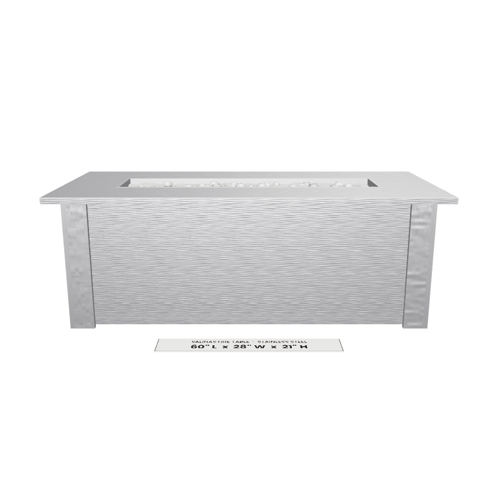 Salinas Fire Table Stainless Steel 3D model – 60" x 28" x 21"