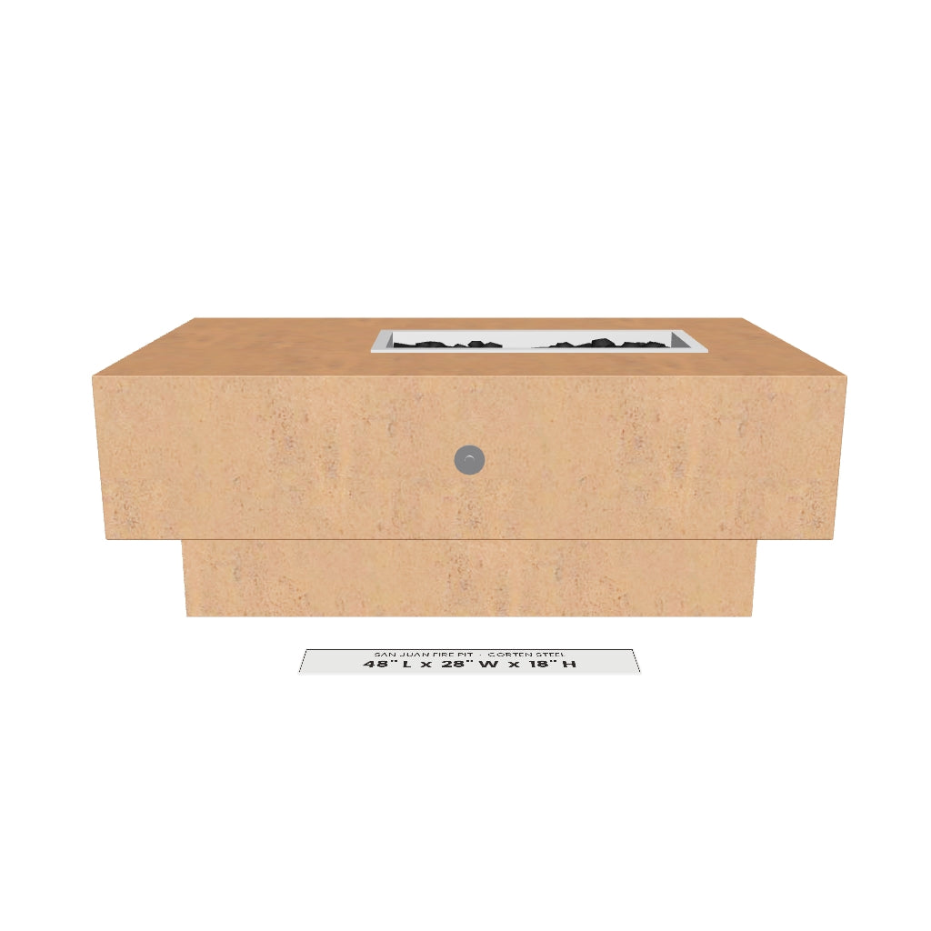 San Juan Fire Pit Corten Steel 3D model – 48" x 28" x 18"