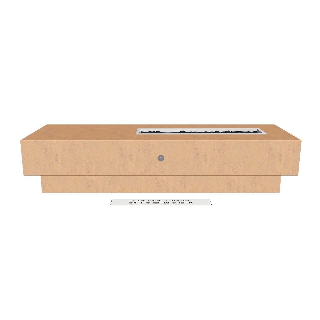 San Juan Fire Pit Corten Steel 3D model – 84" x 28" x 18"