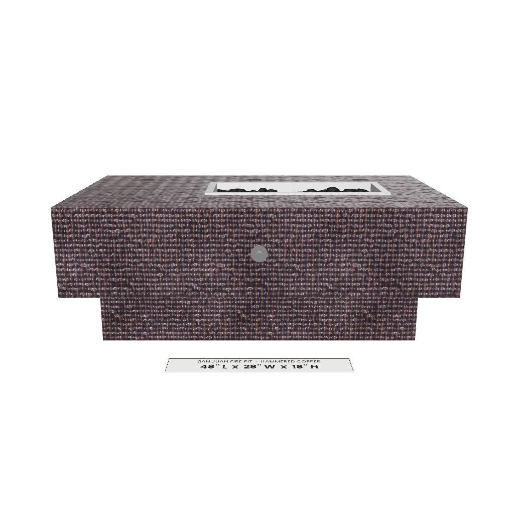 San Juan Fire Pit Hammered Copper 3D model – 48" x 28" x 18"