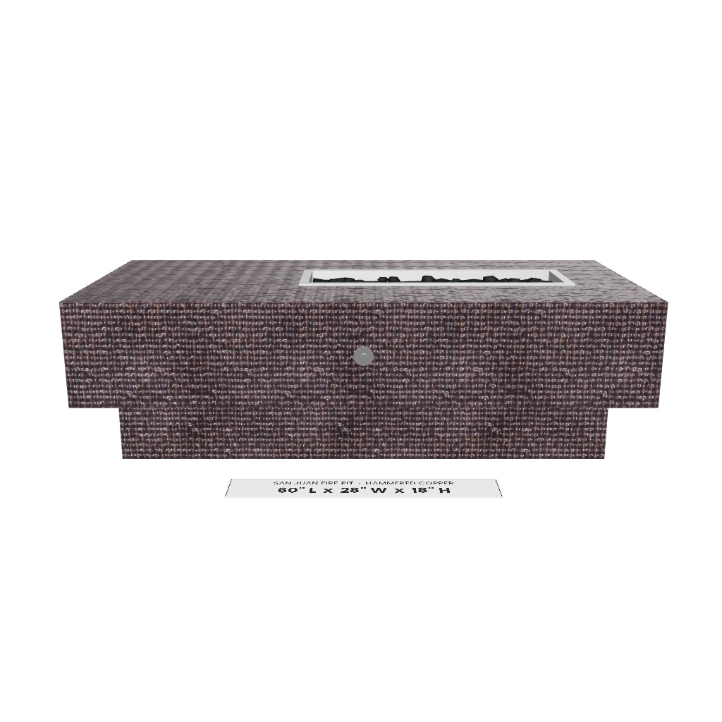 San Juan Fire Pit Hammered Copper 3D model – 60" x 28" x 18"