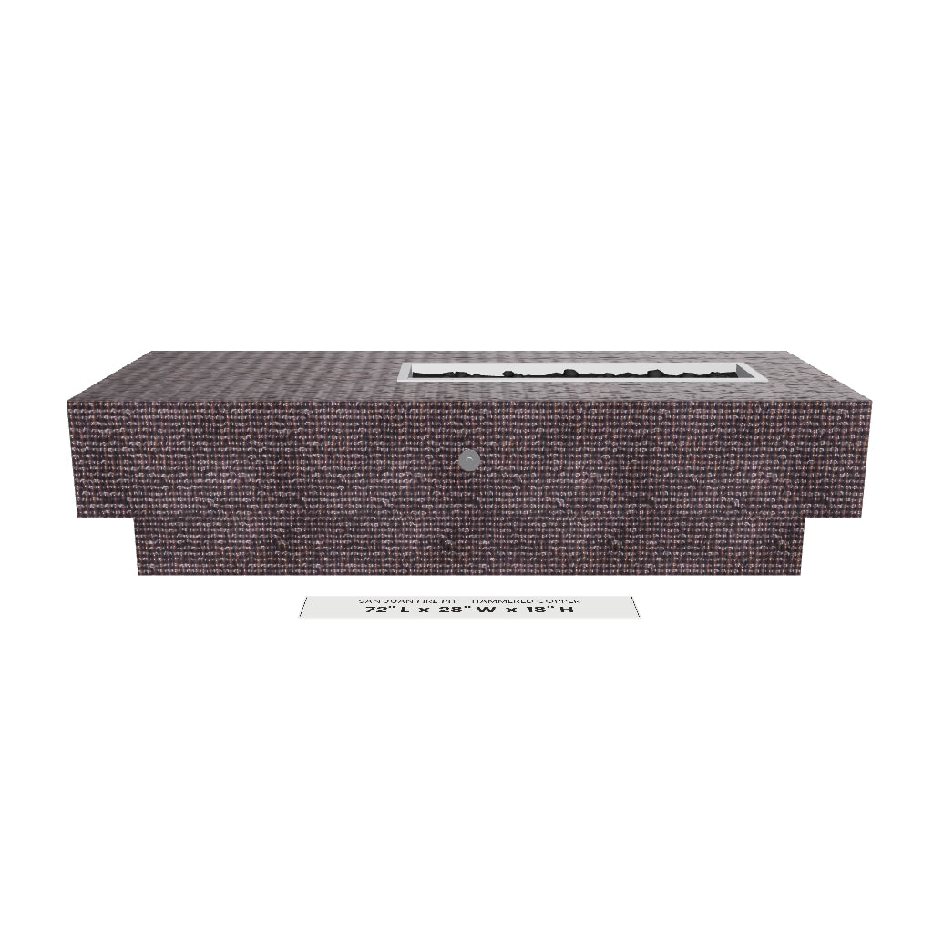 San Juan Fire Pit Hammered Copper 3D model – 72" x 28" x 18"