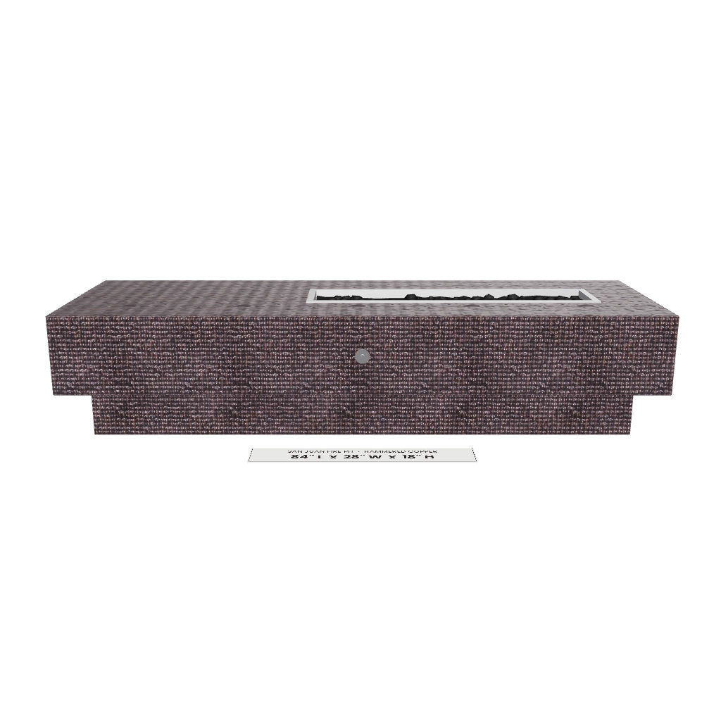 San Juan Fire Pit Hammered Copper 3D model – 84" x 28" x 18"