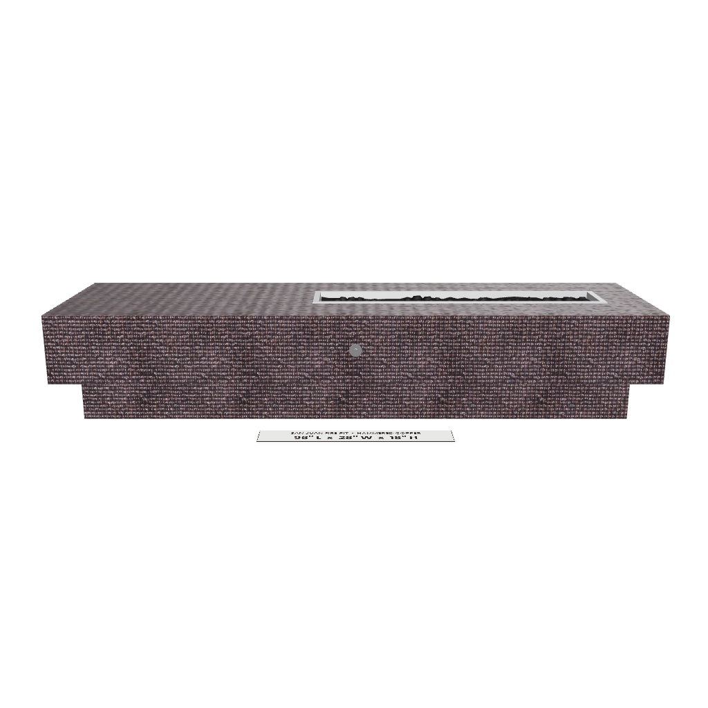 San Juan Fire Pit Hammered Copper 3D model – 96" x 28" x 18"