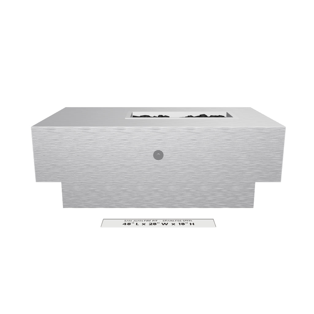 San Juan Fire Pit Stainless Steel 3D model – 48" x 28" x 18"