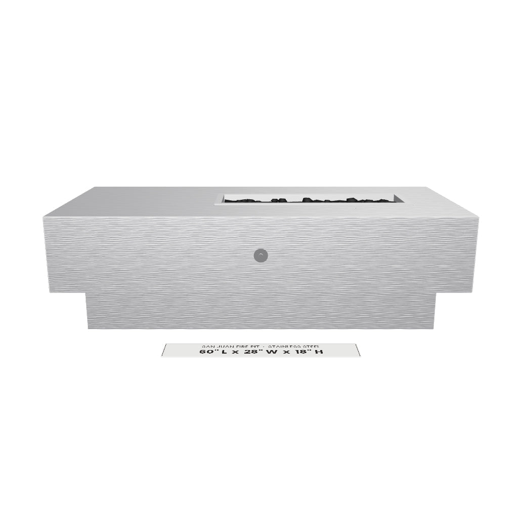 San Juan Fire Pit Stainless Steel 3D model – 60" x 28" x 18"