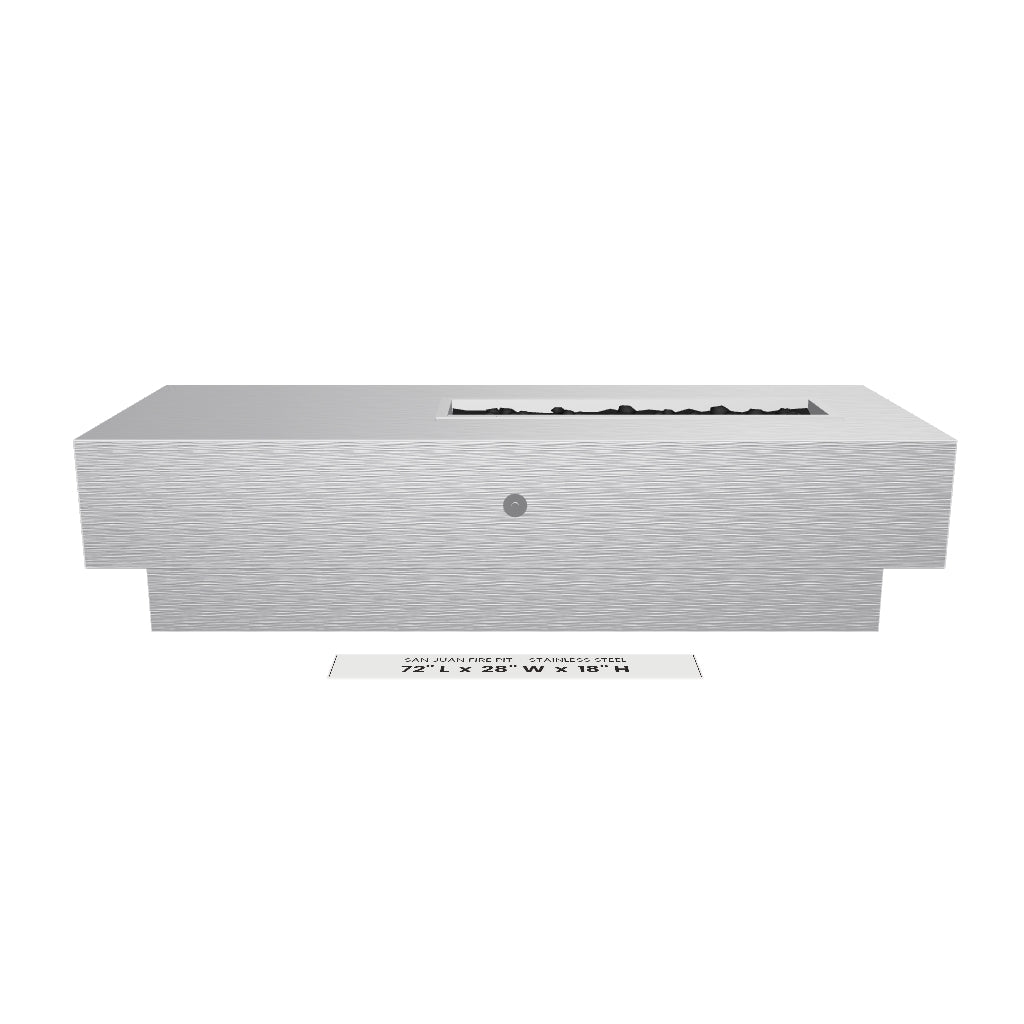 San Juan Fire Pit Stainless Steel 3D model – 72" x 28" x 18"