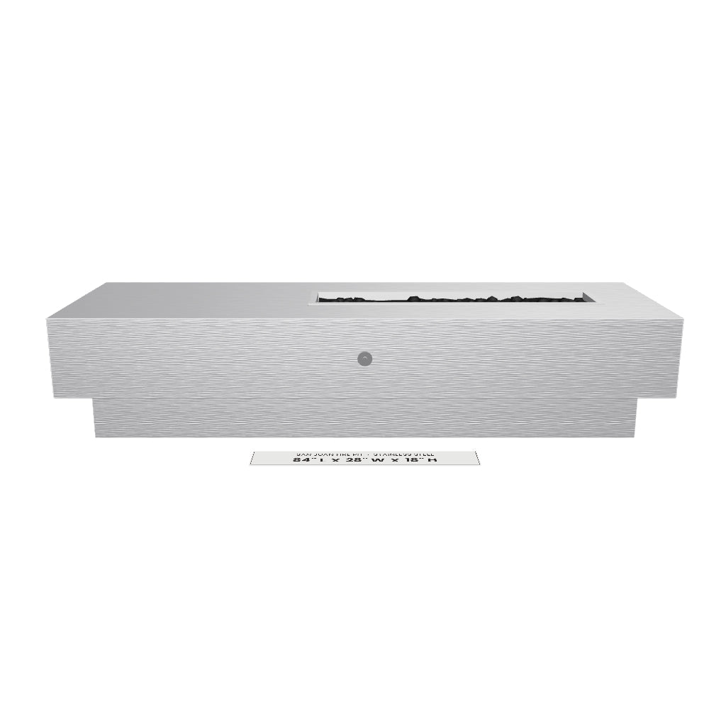 San Juan Fire Pit Stainless Steel 3D model – 84" x 28" x 18"