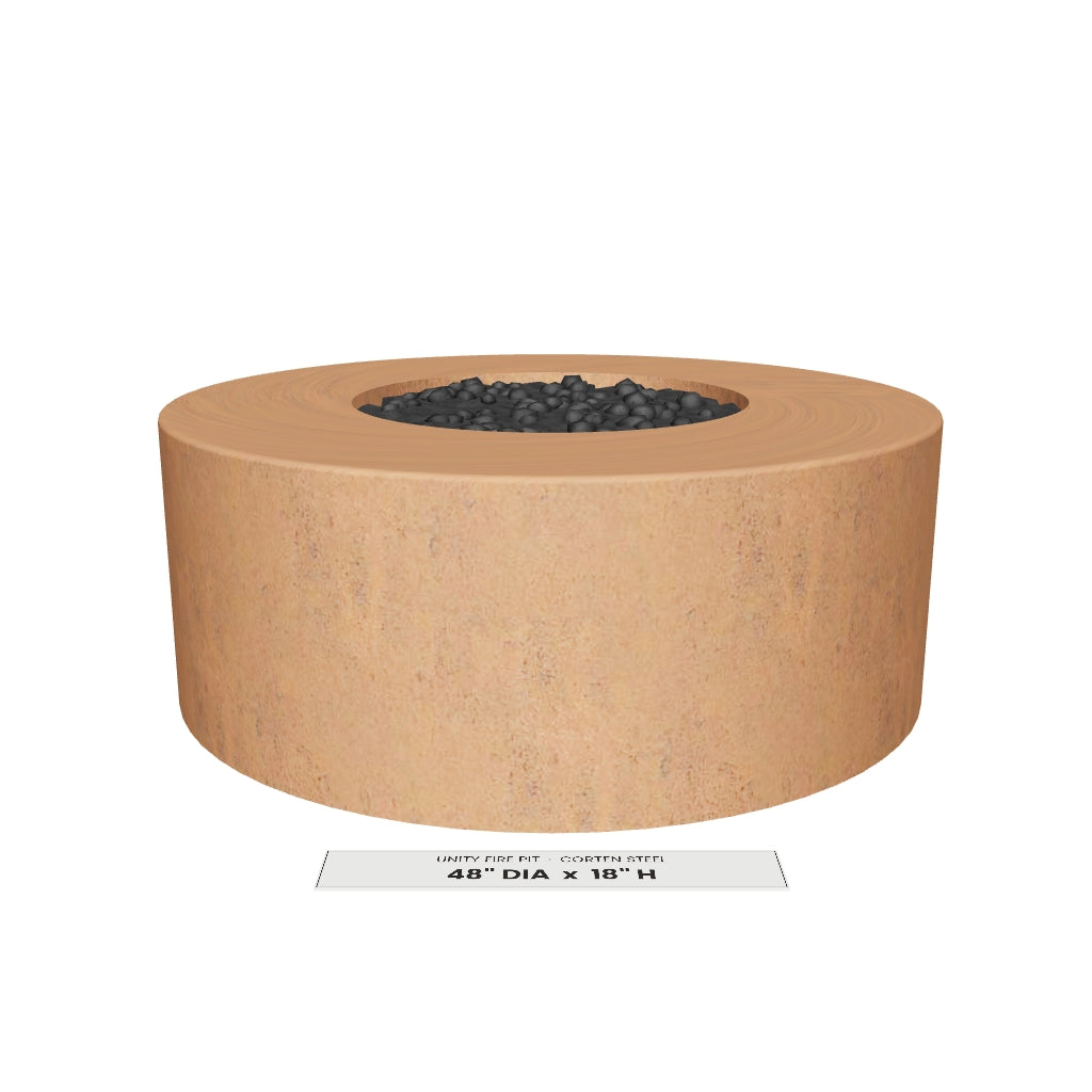 Unity Fire Pit Corten Steel 3D model – 48 in diameter x 18 in tall