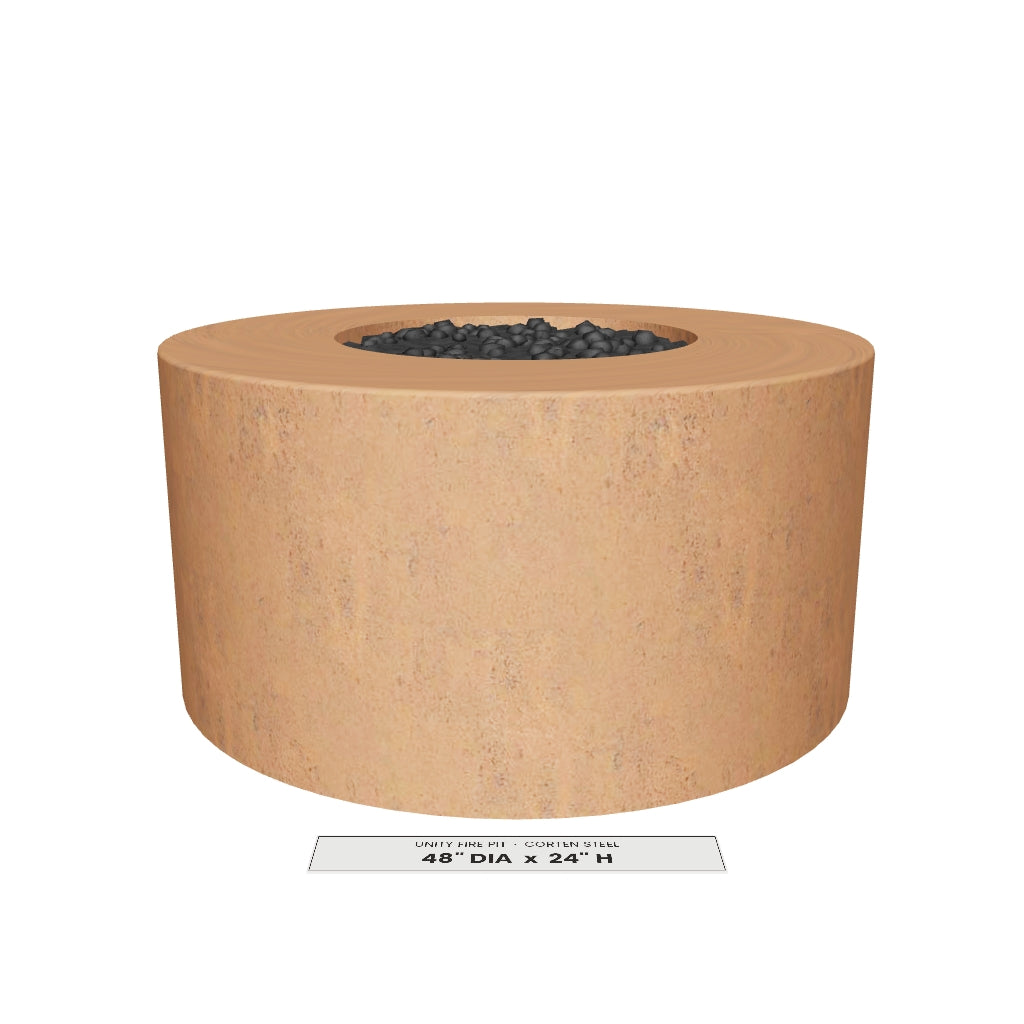 Unity Fire Pit Corten Steel 3D model – 48 in diameter x 24 in tall