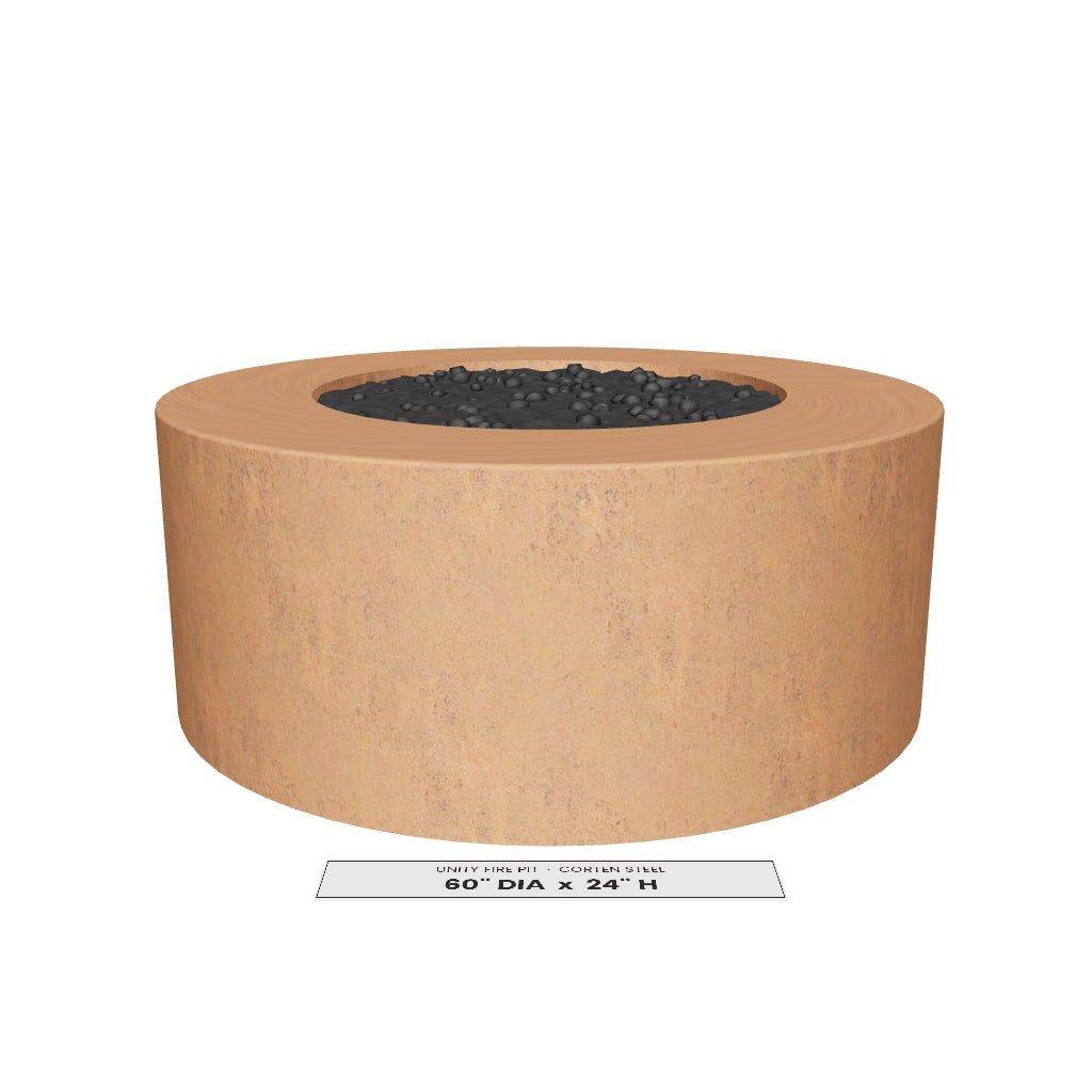 Unity Fire Pit Corten Steel 3D model – 60 in diameter x 24 in tall