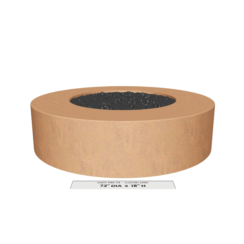 Unity Fire Pit Corten Steel 3D model – 72 in diameter x 18 in tall
