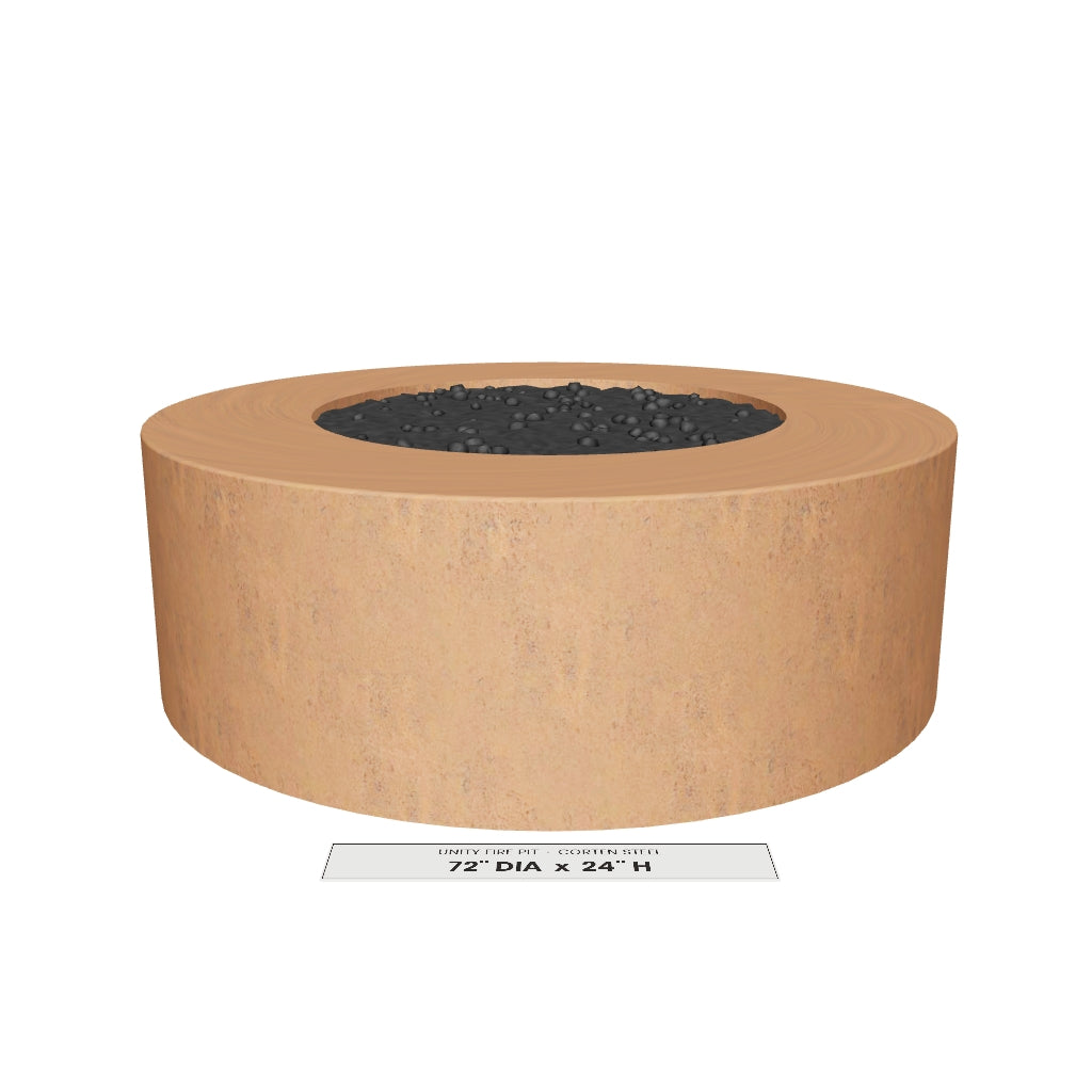 Unity Fire Pit Corten Steel 3D model – 72 in diameter x 24 in tall