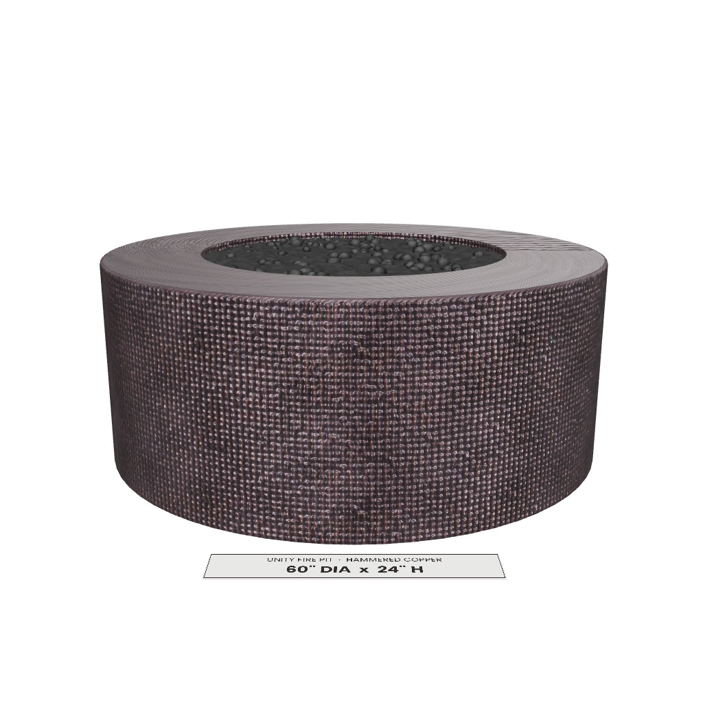 Unity Fire Pit Hammered Copper 3D model – 60 in diameter x 24 in tall