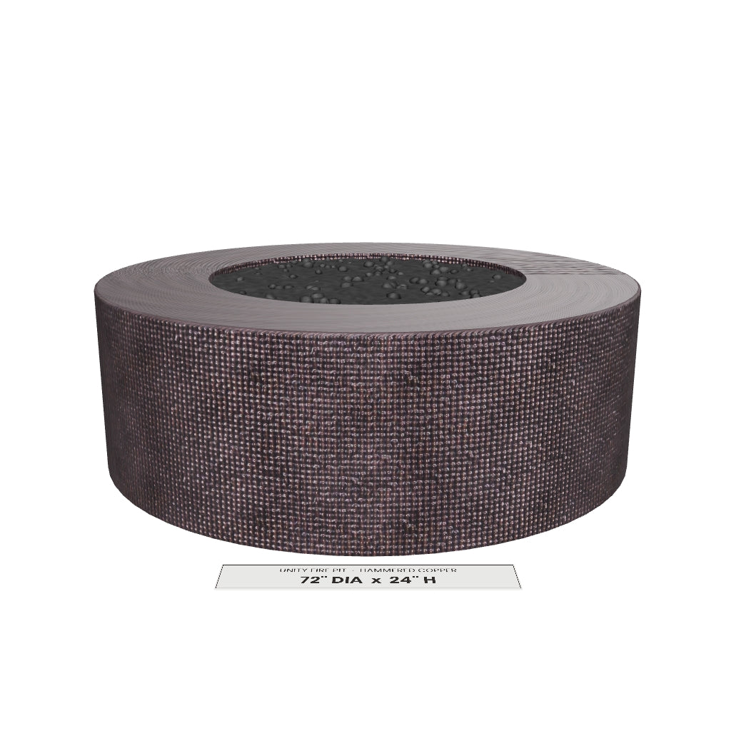 Unity Fire Pit Hammered Copper 3D model – 72 in diameter x 24 in tall