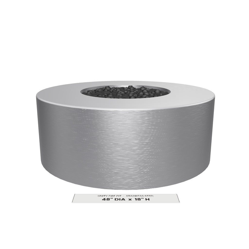 Unity Fire Pit Stainless Steel 3D model – 48 in diameter x 18 in tall