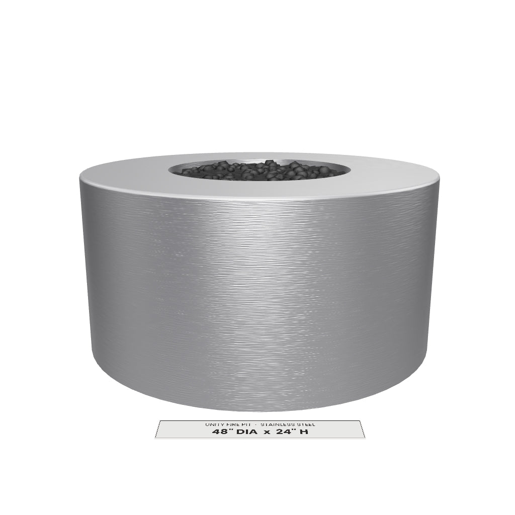 Unity Fire Pit Stainless Steel 3D model – 48 in diameter x 24 in tall