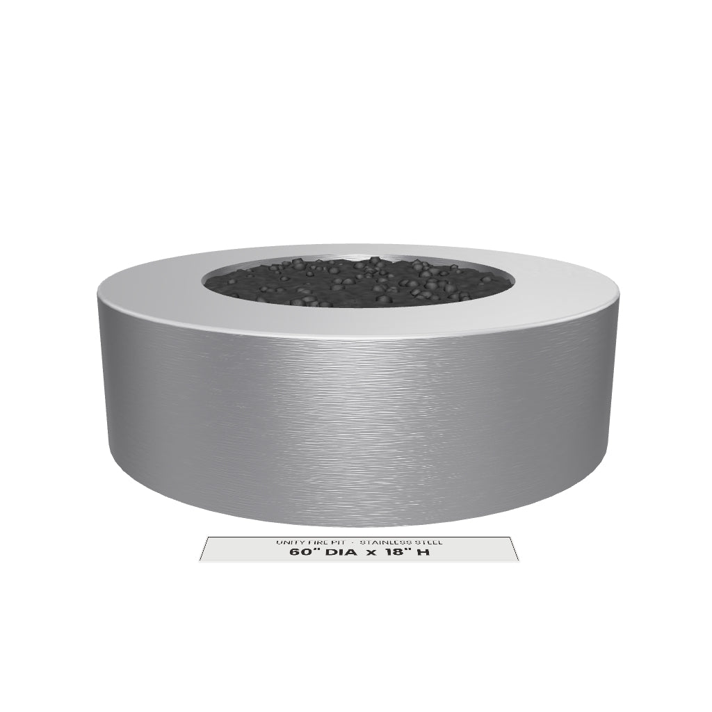 Unity Fire Pit Stainless Steel 3D model – 60 in diameter x 18 in tall