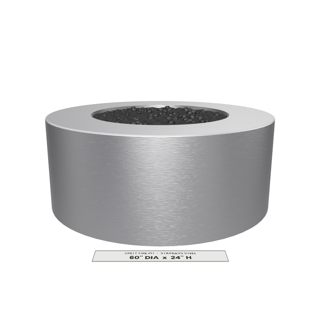 Unity Fire Pit Stainless Steel 3D model – 60 in diameter x 24 in tall