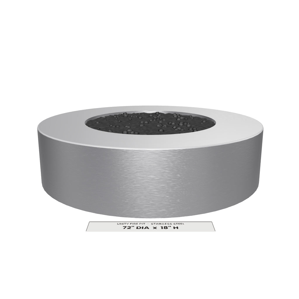 Unity Fire Pit Stainless Steel 3D model – 72 in diameter x 18 in tall