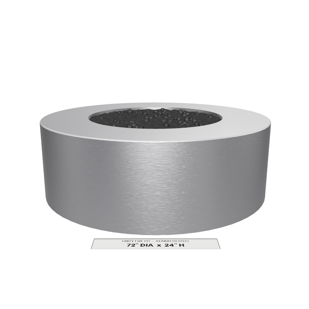 Unity Fire Pit Stainless Steel 3D model – 72 in diameter x 24 in tall