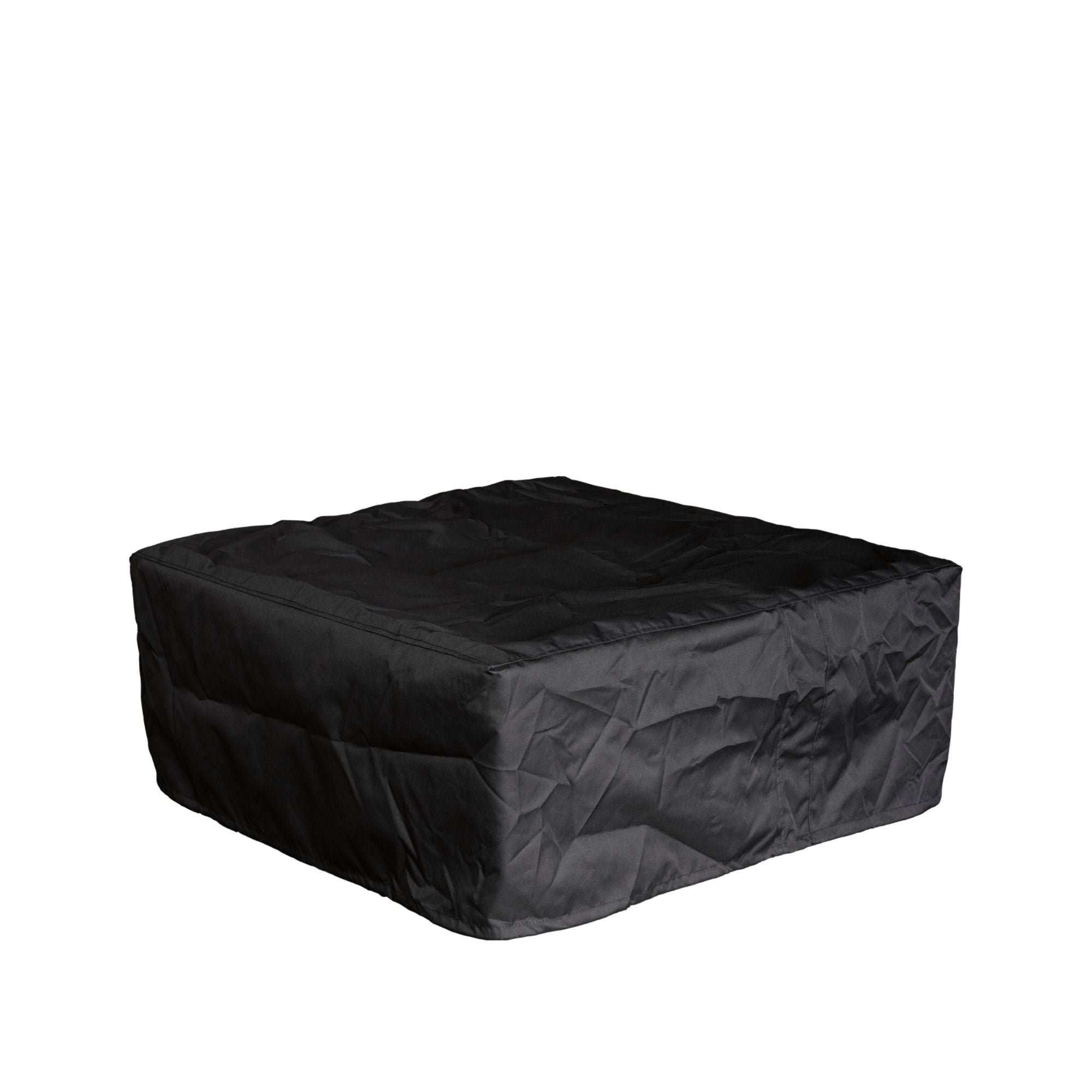 Black rectangular cover on a white background