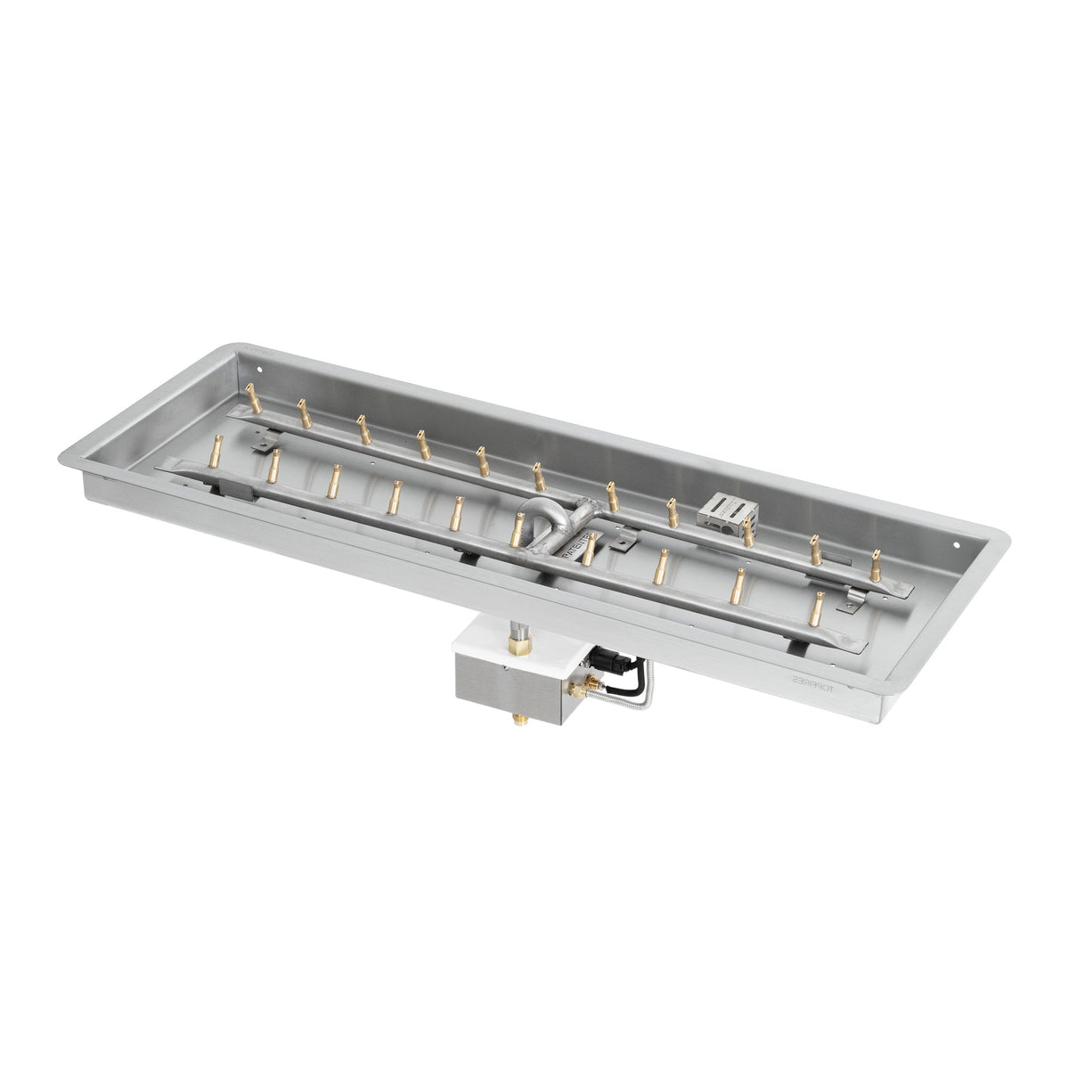 Rectangular drop-in pan with brass 'H' bullet burner, 30DC Electronic Ignition