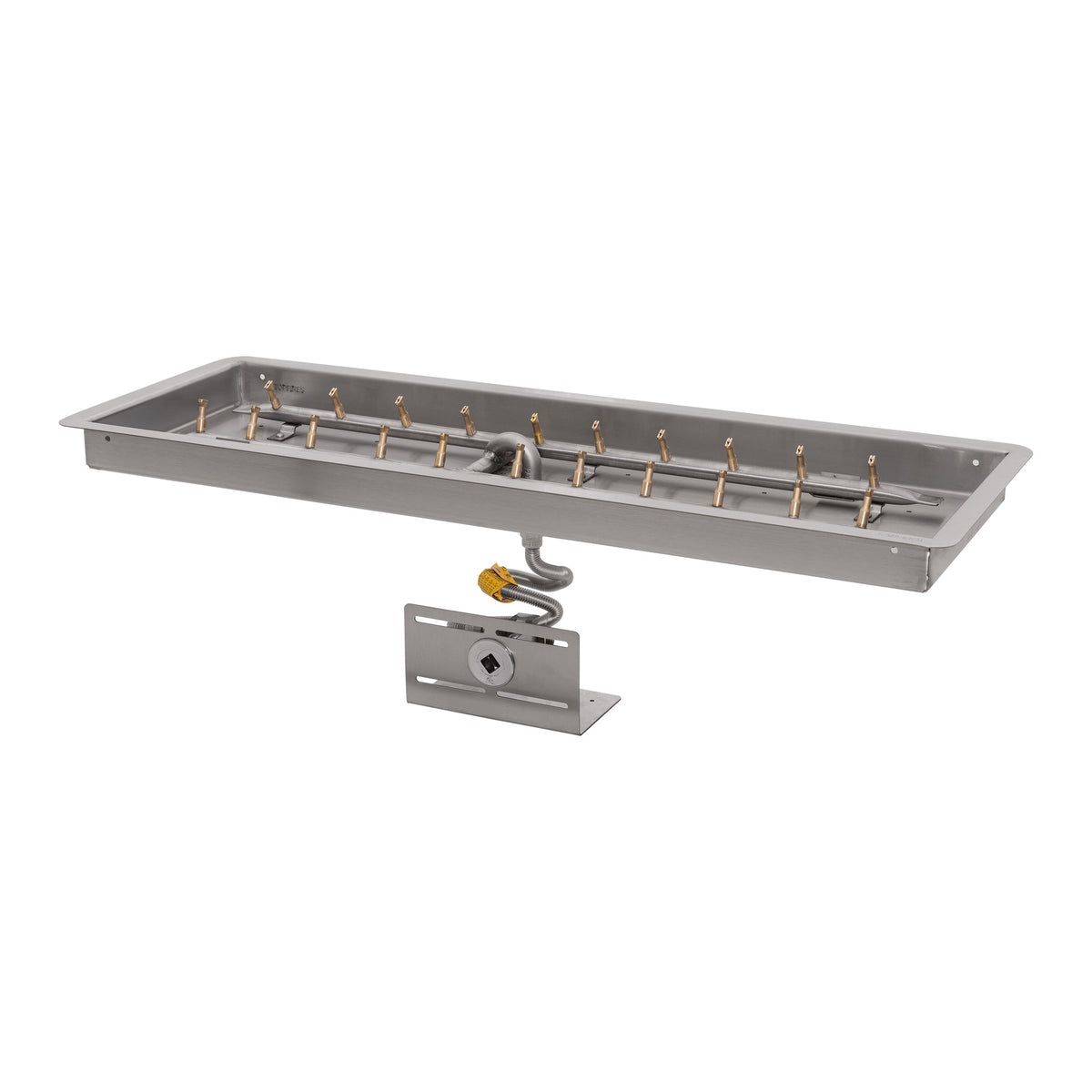 Rectangular drop-in pan with brass 'H' bullet burner, Match Lit