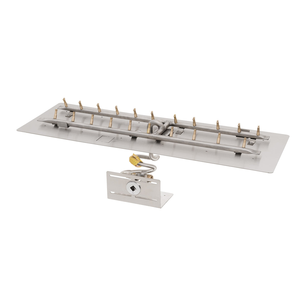 Rectangular flat pan with brass 'H' bullet burner, Match Lit