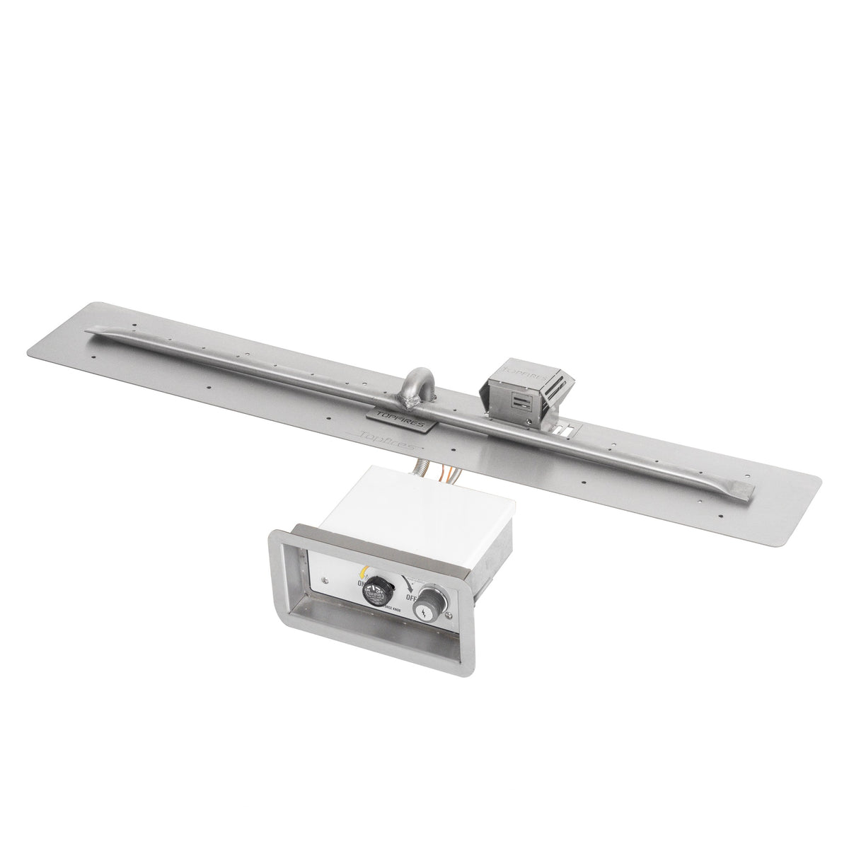 The Outdoor Plus Rectangle Flat Pan & Linear Stainless Steel Burner Kit - 6" Wide