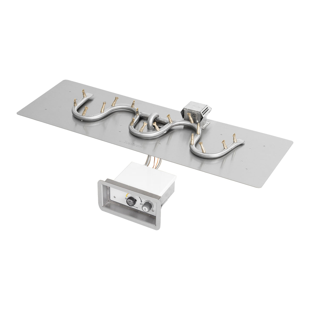 Rectangular flat pan with stainless steel switchback bullet burner, Flame Sense w/ Spark Ignition