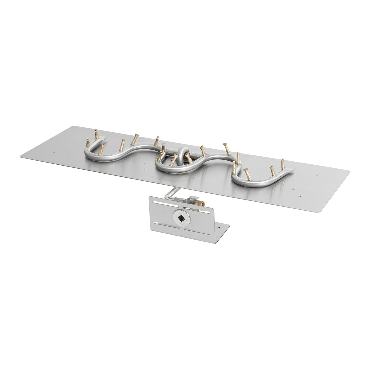 Rectangular flat pan with stainless steel switchback bullet burner, Match Lit