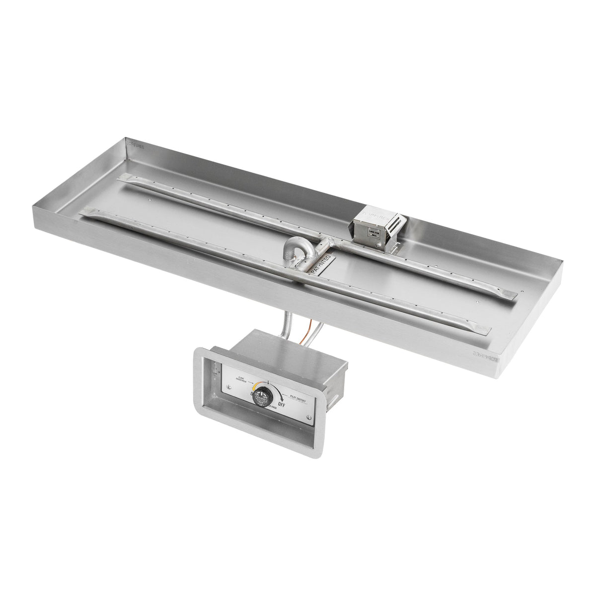 Rectangle lipless pan with H burner, Match Lit w/ Flame Sense
