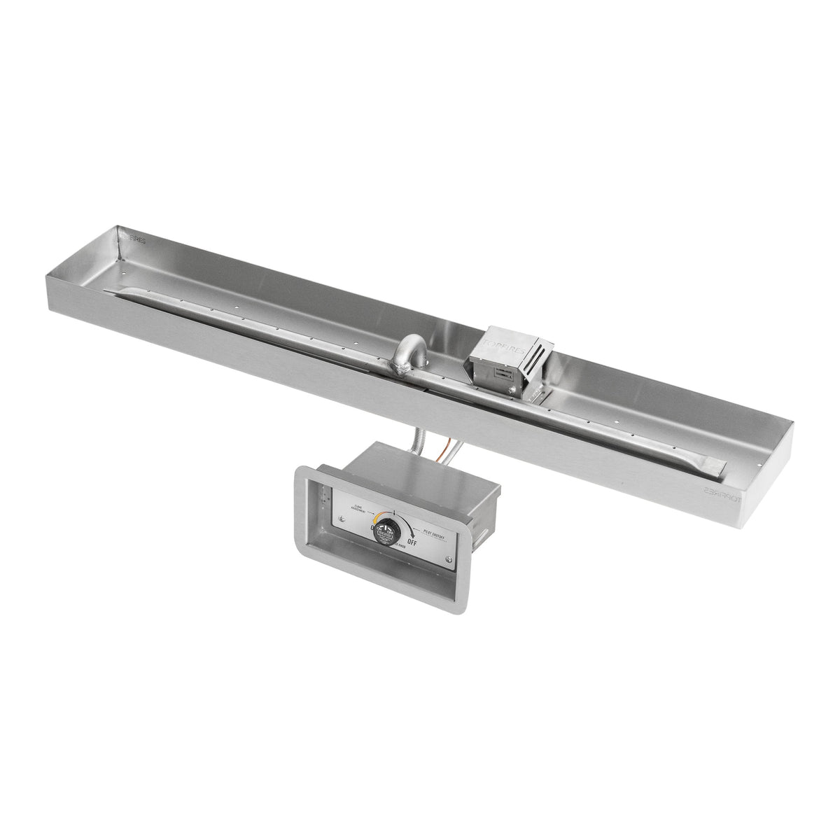 Rectangle lipless pan with linear burner, Match Lit w/ Flame Sense