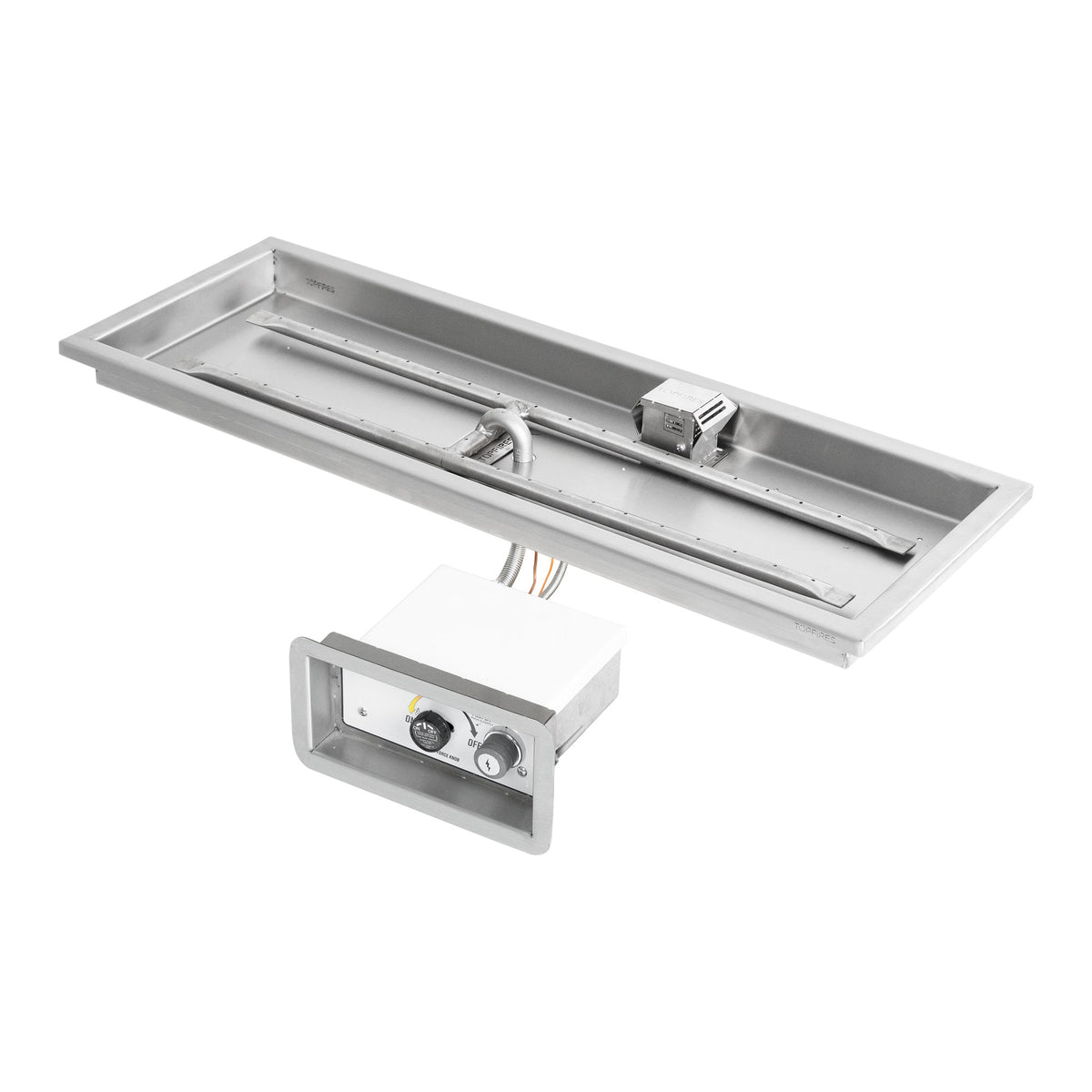 Rectangle raised lip pan with H burner, Flame Sense w/ Spark Ignition