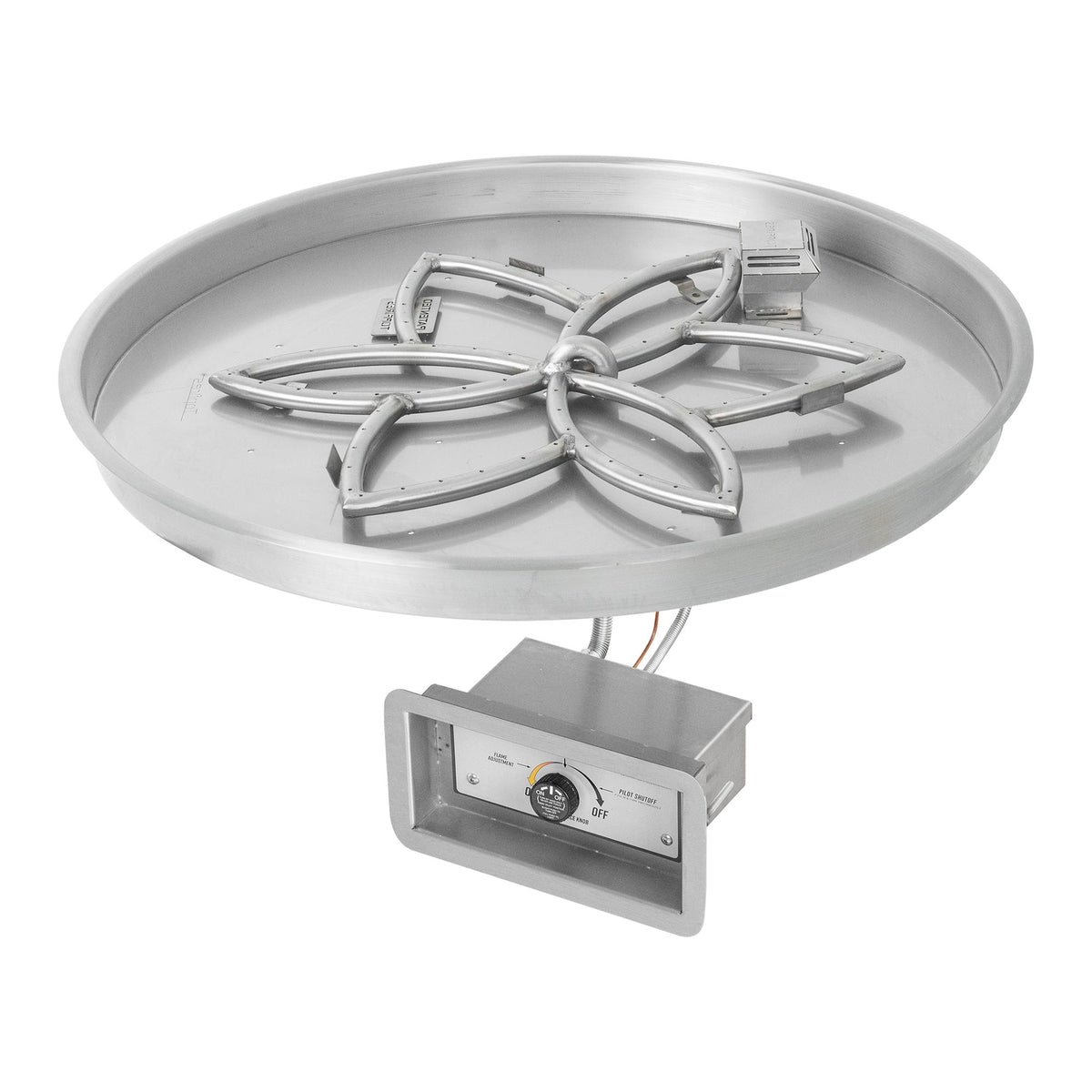 Round drop-in pan with lotus burner, Match Lit w/ Flame Sense