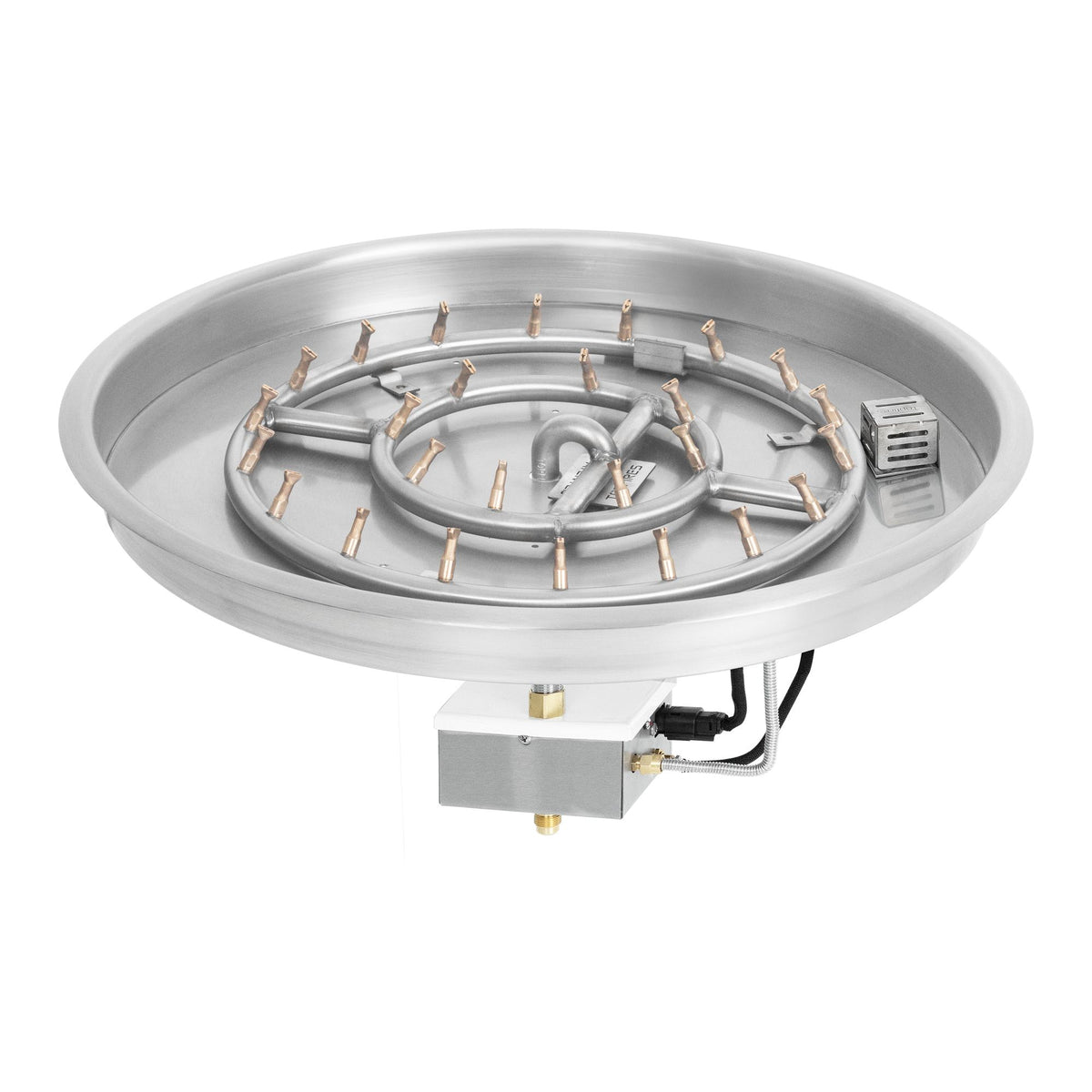 Round drop-in pan with stainless steel round bullet burner, 30DC Electronic Ignition